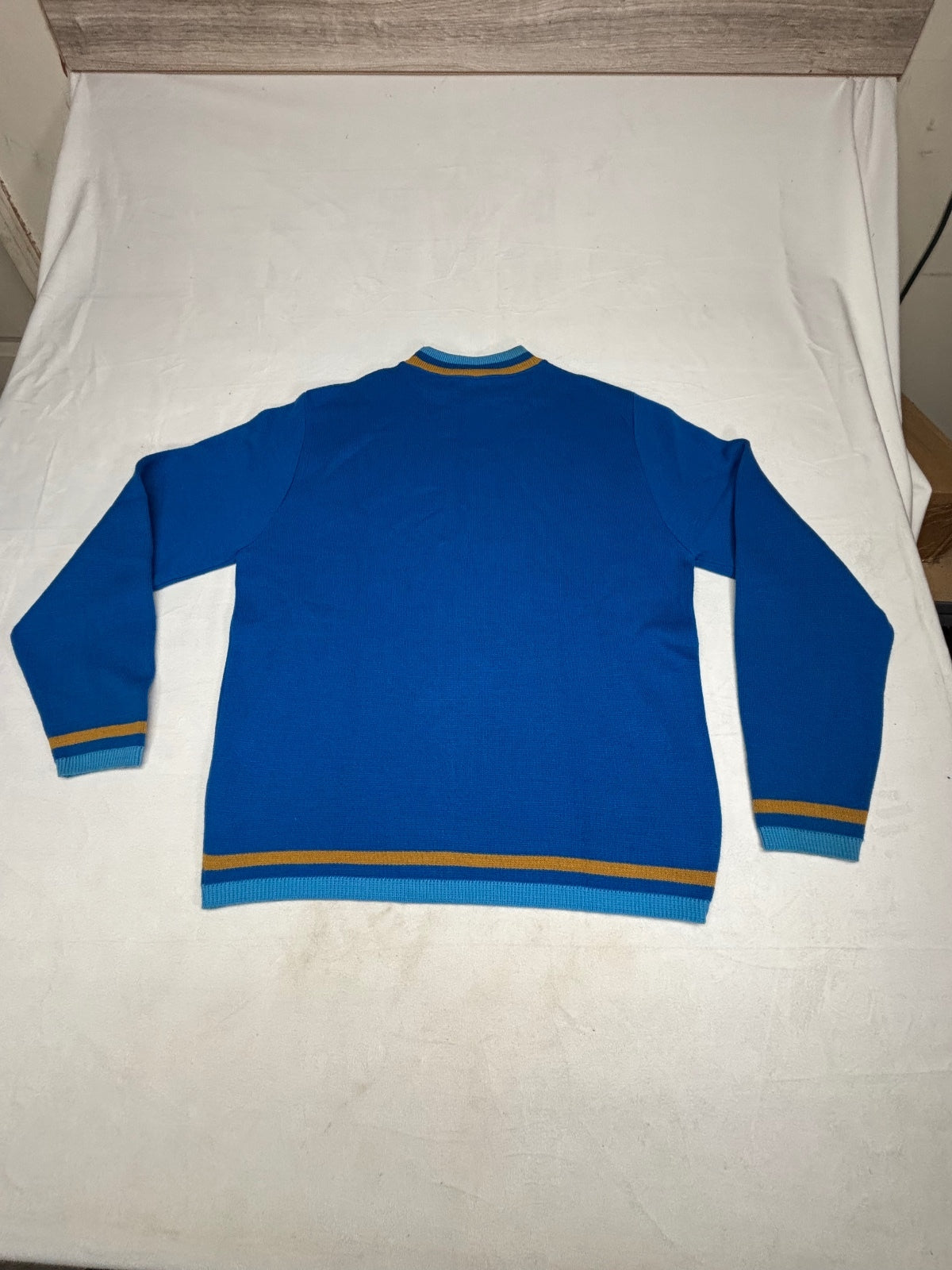 Puritan Blue Double Knit Striped Crewneck Sweater