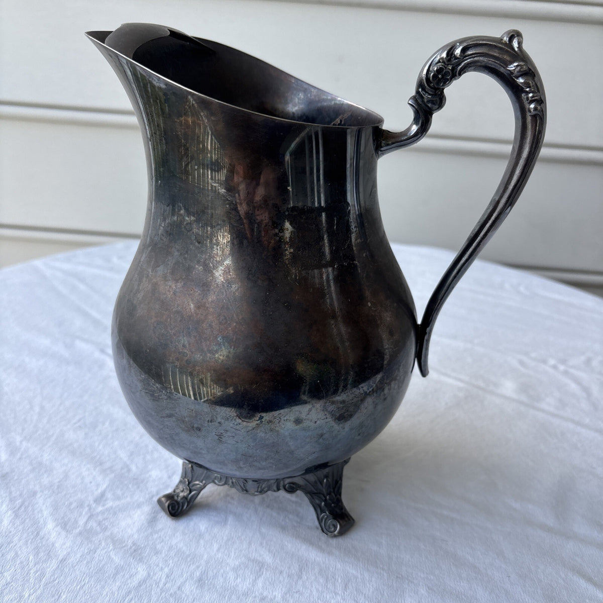 Vintage FB Rogers Silverplate Water Pitcher 3707 Mid Century 1883 Silver Co