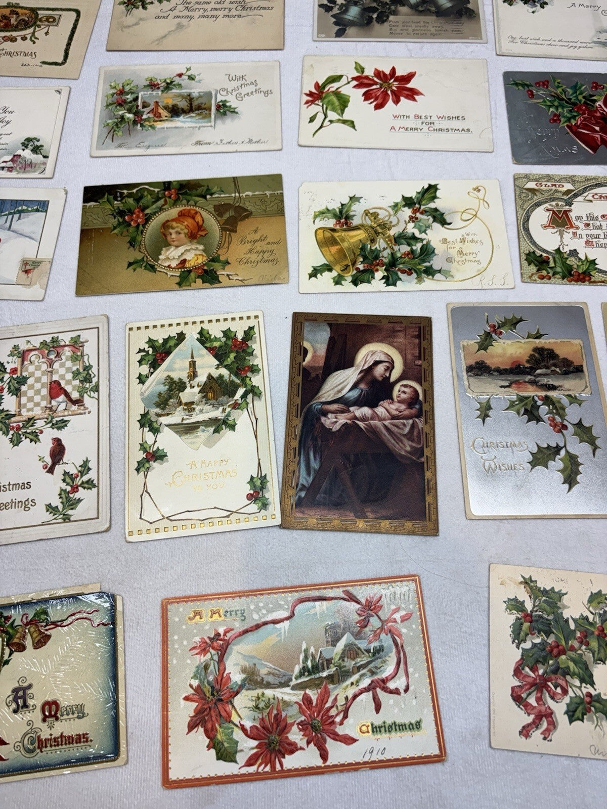 30+ Early 1900’s Christmas Postcard Lot German Tuck & Sons Sander & Feinberg