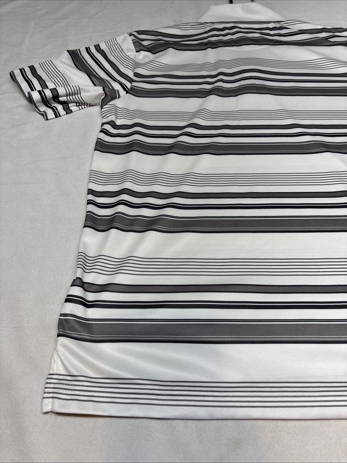 Ben Hogan Performance Men's Short Sleeve Golf Polo Shirt Sz M White Black Stripe