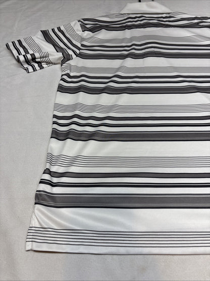 Ben Hogan Performance Men's Short Sleeve Golf Polo Shirt Sz M White Black Stripe