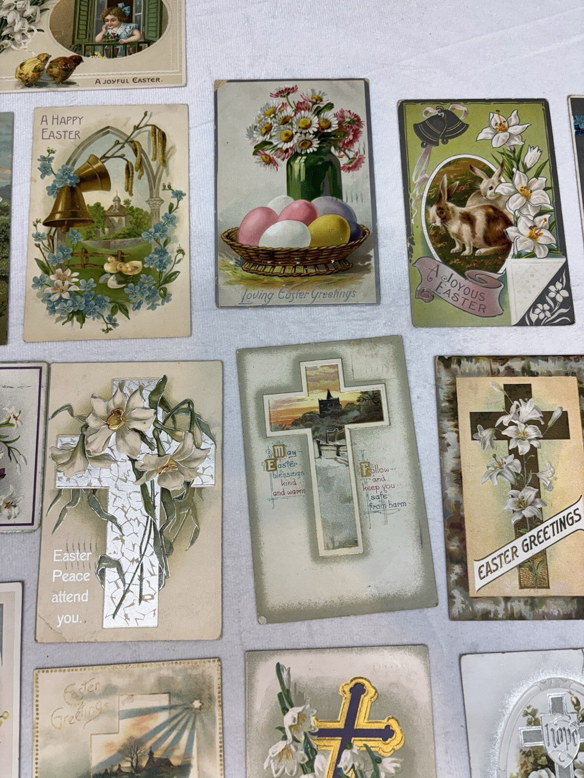 30 Antique 1910's Easter Greetings Postcard Lot Tuck Bunnies Chicks Religious