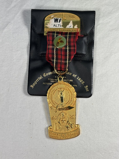 Vintage Shriners Imperial Council Session 1989 Toronto Canada Gold Tone Medal
