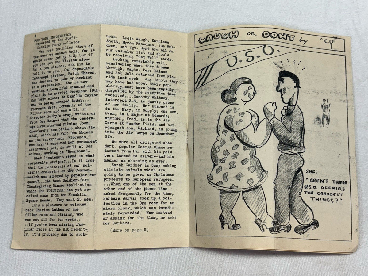 Vintage The Volunteer Booklet Nov. 7 1942 Vol. 1 Boston Information Clark Gable