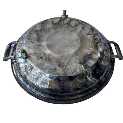 Vintage Leonard English Silver Silverplate Tray w/ Handles Serving Platter