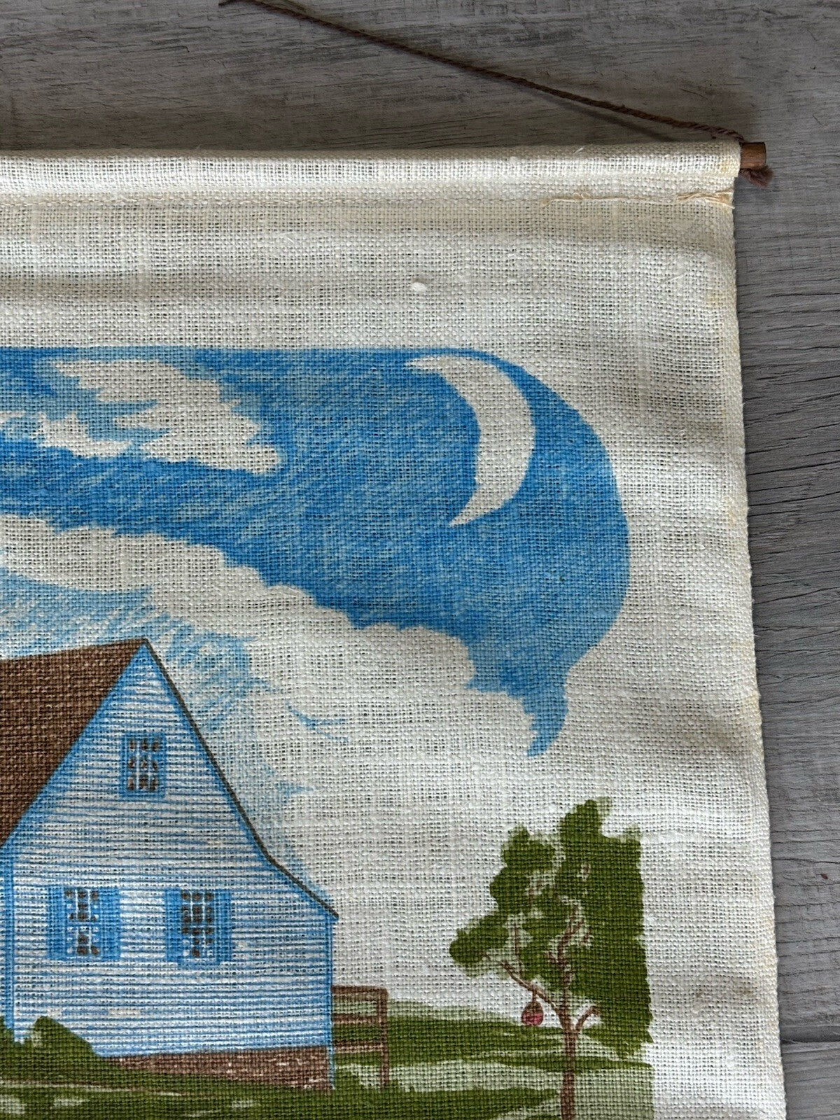 Vintage 1982 House Spring Flowers Towel Kitchen Linen Calendar Bless This House