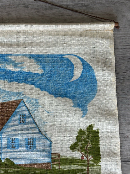 Vintage 1982 House Spring Flowers Towel Kitchen Linen Calendar Bless This House