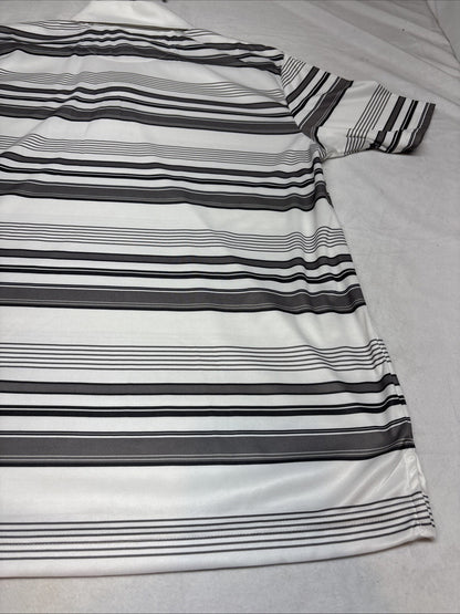 Ben Hogan Performance Men's Short Sleeve Golf Polo Shirt Sz M White Black Stripe