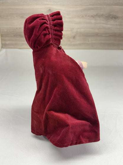 Vintage 1986 Franklin Heirloom Doll Little Red Riding Hood Stunning With Stand