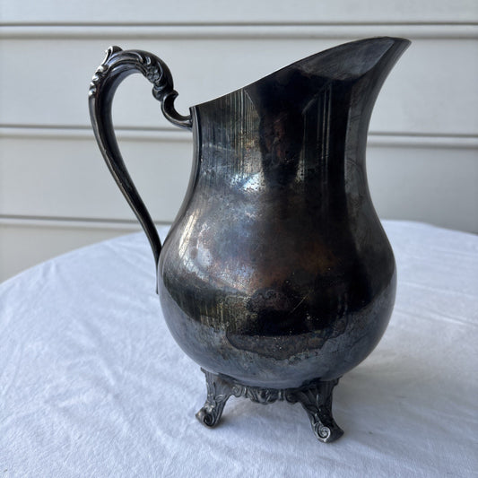 Vintage FB Rogers Silverplate Water Pitcher 3707 Mid Century 1883 Silver Co