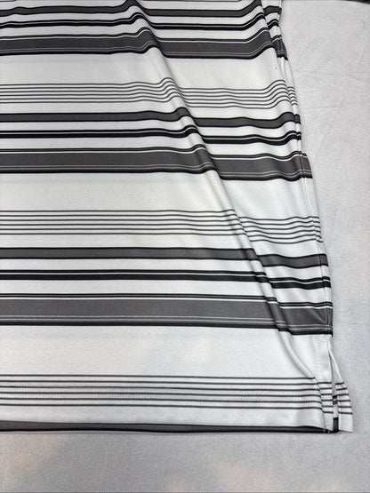 Ben Hogan Performance Men's Short Sleeve Golf Polo Shirt Sz M White Black Stripe