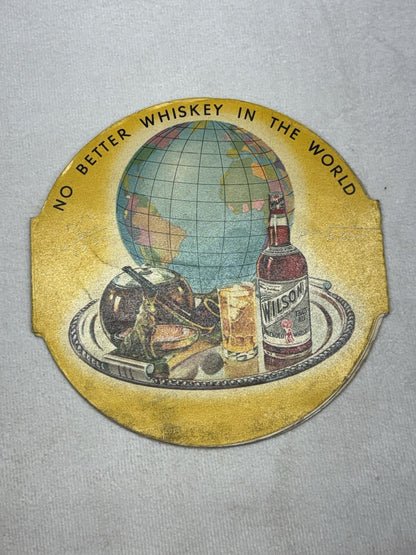 1942 Wilson That's All Whiskey Fold Open World Globe Advertising Booklet