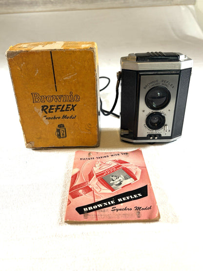 Brownie Reflex Synchro Model Kodak Camera Vintage Untested MADE IN USA