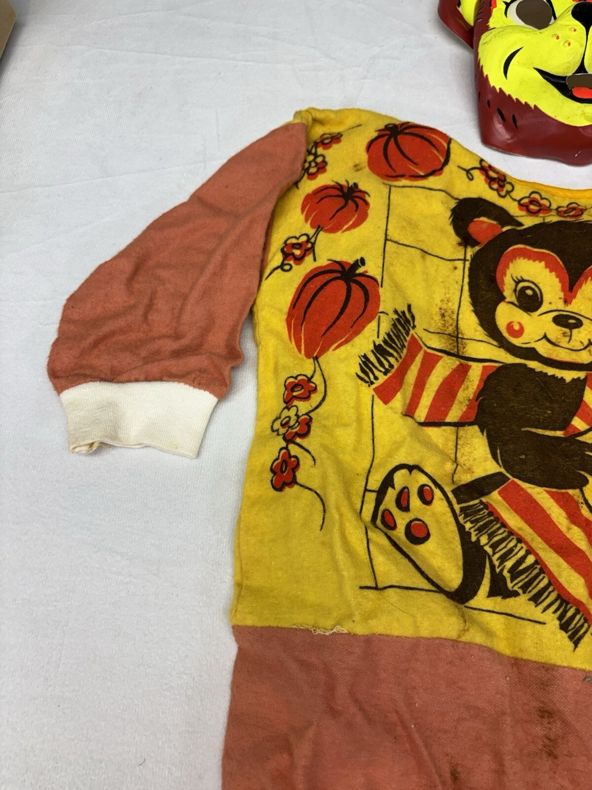 1960s Collegeville Teddy Bear W/ Hood Cotton Flannel Costume 454 Tiny Tot 2-4