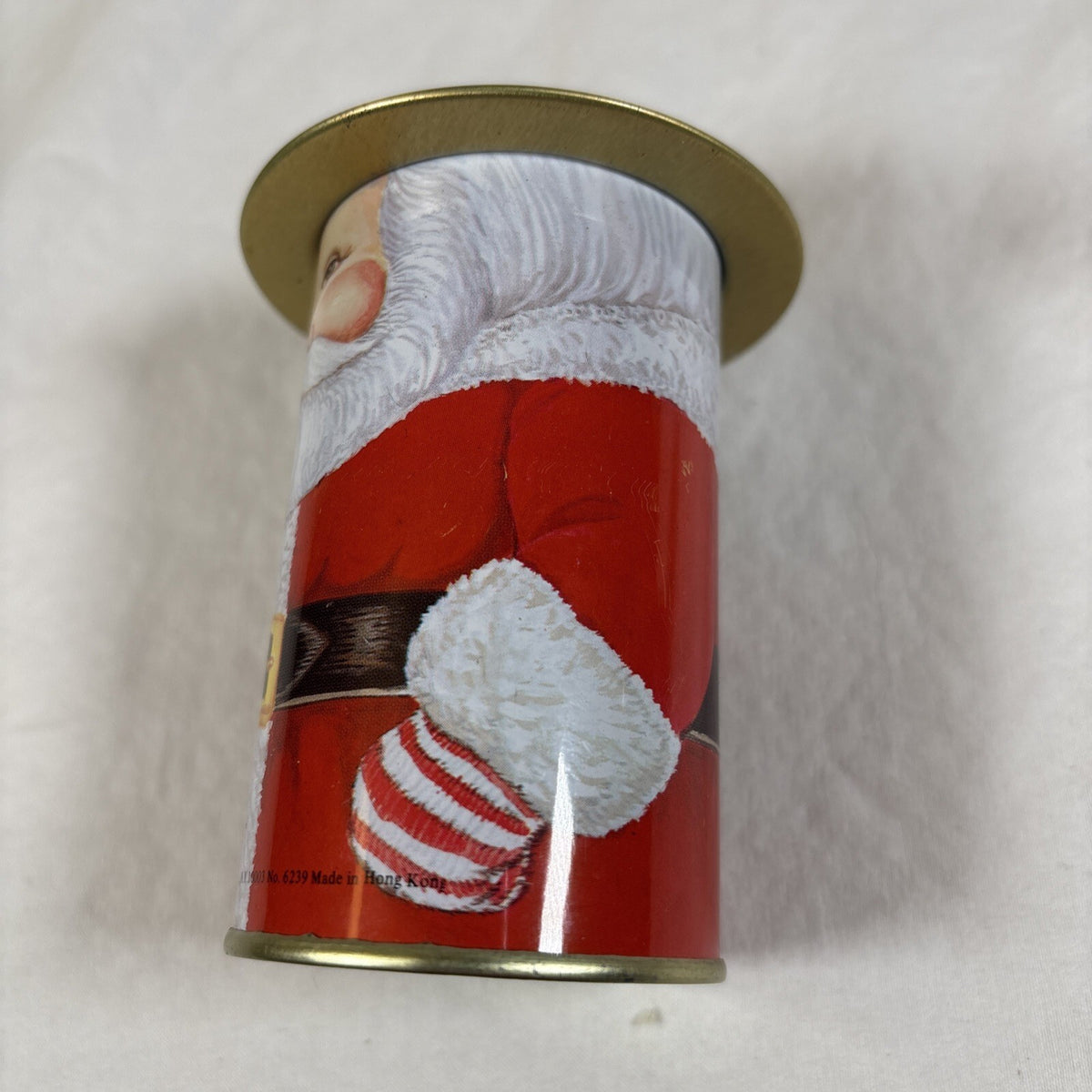 VTG 1986 B. Shackman & Co. NY Old Fashioned Santa Tins w/ Hat Cover Hong Kong