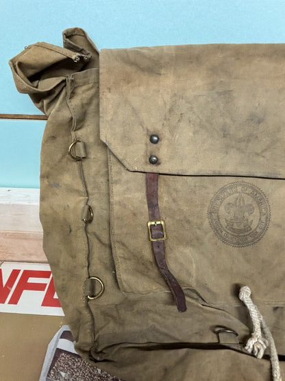 VTG 50’s Boy Scouts America 574 Yucca Pack Canvas Diamond National Council NYC