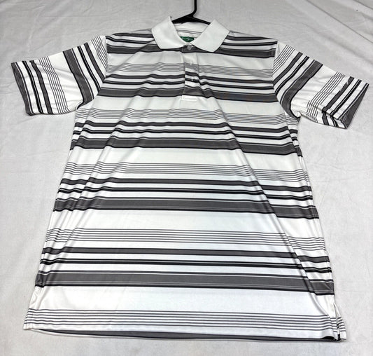 Ben Hogan Performance Men's Short Sleeve Golf Polo Shirt Sz M White Black Stripe