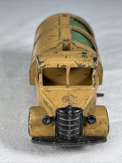 Vintage 1950s Dinky Toys Bedford Refuse Truck Tan Green Crank Meccano England