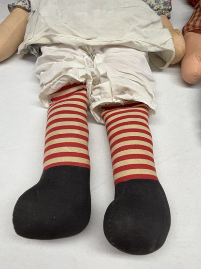 1970's Raggedy Ann & Andy Dolls Vintage Knickerbocker Original Outfit 25" Tall