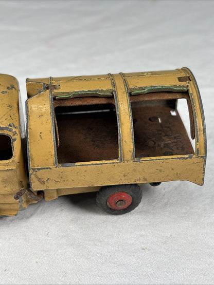 Vintage 1950s Dinky Toys Bedford Refuse Truck Tan Green Crank Meccano England
