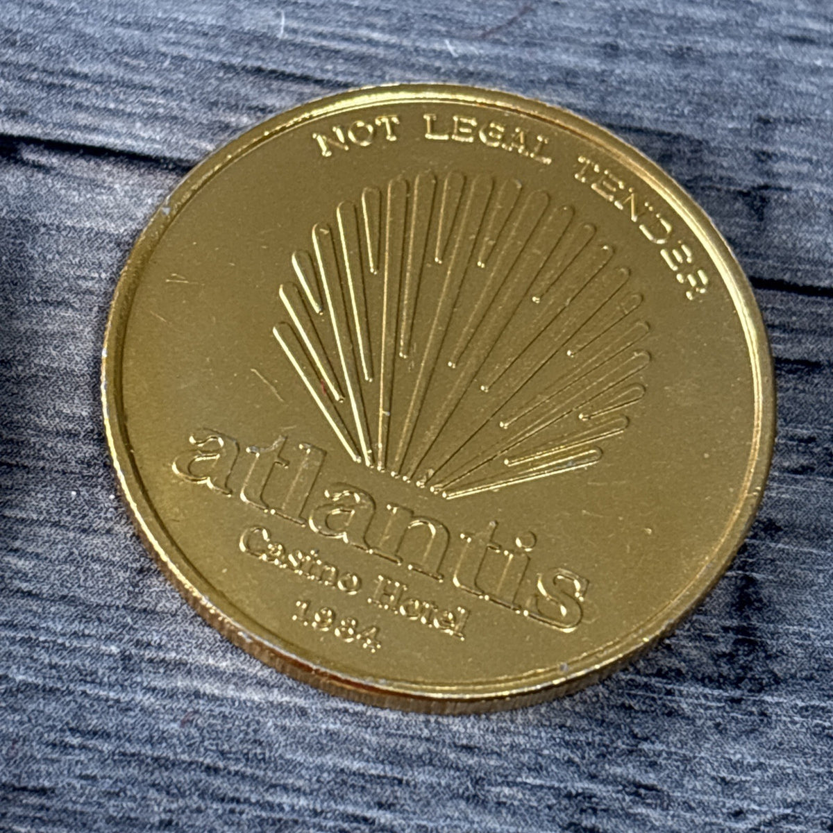 6 Vintage 1980s Caesars The Grand Atlantis Gold Tone Atlantic City Gaming Token
