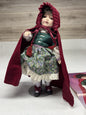Vintage 1986 Franklin Heirloom Doll Little Red Riding Hood Stunning With Stand
