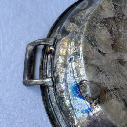 Vintage Leonard English Silver Silverplate Tray w/ Handles Serving Platter