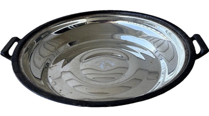 Vintage Leonard English Silver Silverplate Tray w/ Handles Serving Platter