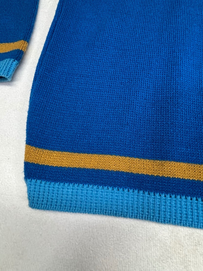 Puritan Blue Double Knit Striped Crewneck Sweater