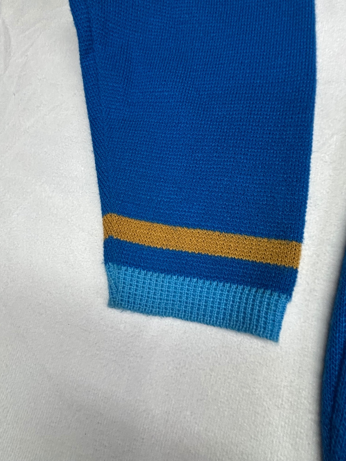 Puritan Blue Double Knit Striped Crewneck Sweater