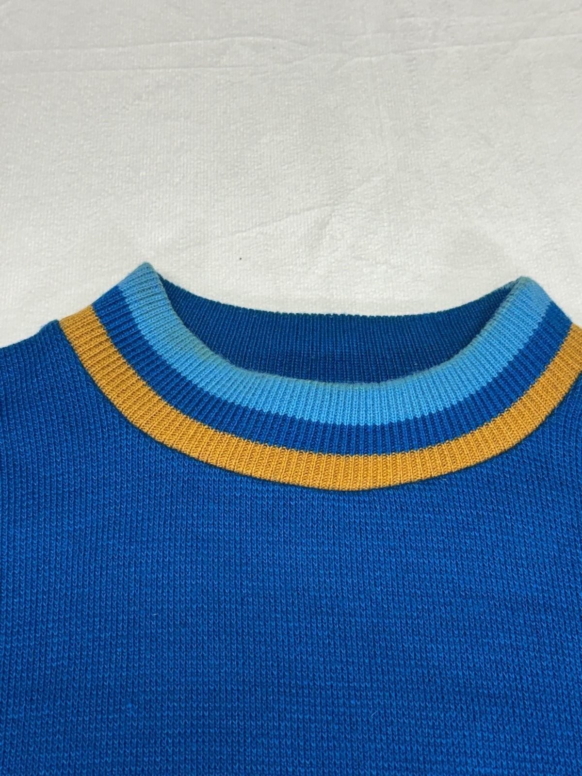 Puritan Blue Double Knit Striped Crewneck Sweater