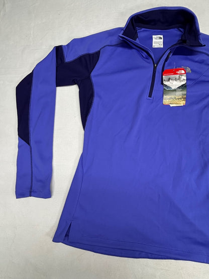 The North Face women's purple running 1/4-zip long sleeve top Performance