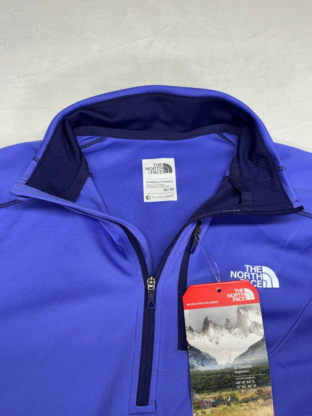 The North Face women's purple running 1/4-zip long sleeve top Performance