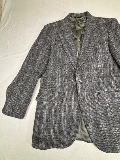 Robert Stock 100% Wool Gray Tweed Sport Coat Blazer