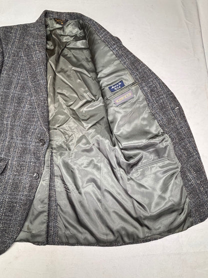 Robert Stock 100% Wool Gray Tweed Sport Coat Blazer