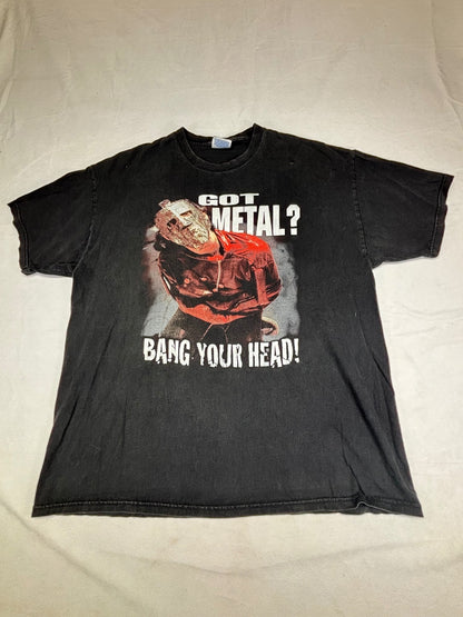 Vintage 2002 Quiet Rot Kick Ass black graphic T-shirt Hanes XL