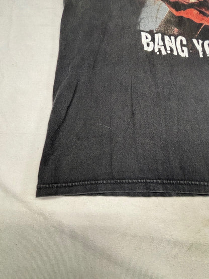 Vintage 2002 Quiet Rot Kick Ass black graphic T-shirt Hanes XL