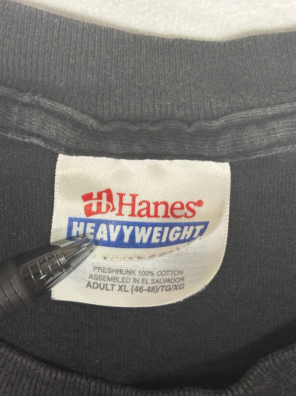 Vintage 2002 Quiet Rot Kick Ass black graphic T-shirt Hanes XL