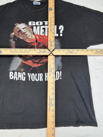 Vintage 2002 Quiet Rot Kick Ass black graphic T-shirt Hanes XL