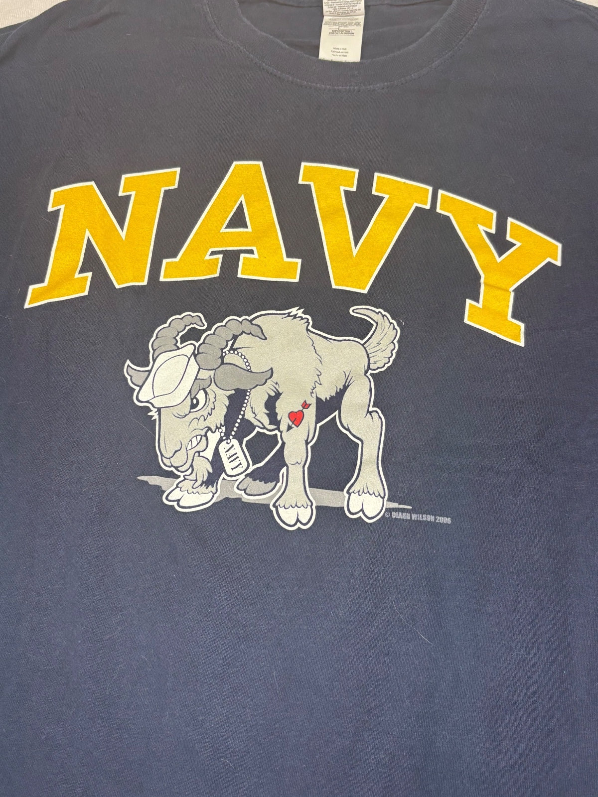 Vintage 2006 Gildan Heavy Cotton Navy Football Blue T-shirt Diane Wilson Design