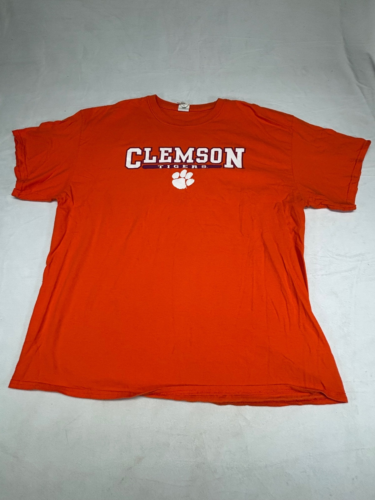 Vintage Y2K Era Gildan Heavy Cotton Clemson Tigers Erange T-shirt XL