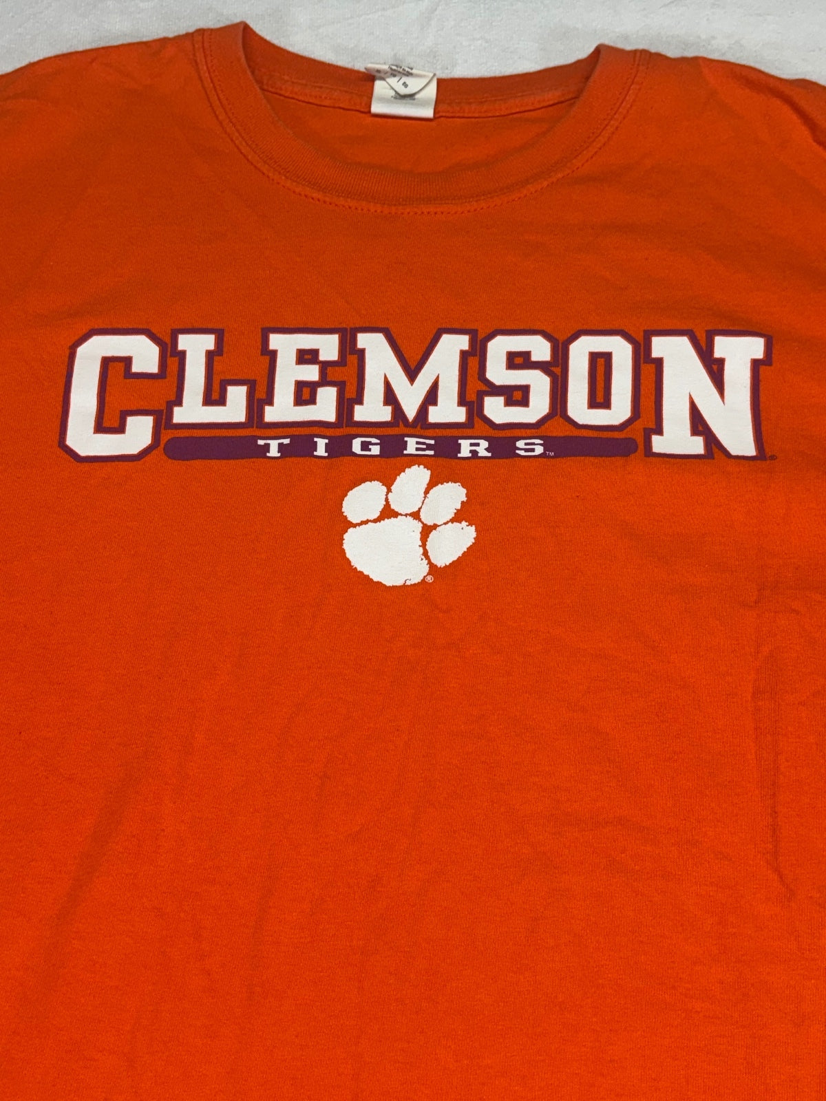 Vintage Y2K Era Gildan Heavy Cotton Clemson Tigers Erange T-shirt XL