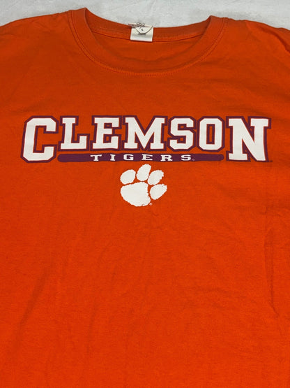 Vintage Y2K Era Gildan Heavy Cotton Clemson Tigers Erange T-shirt XL