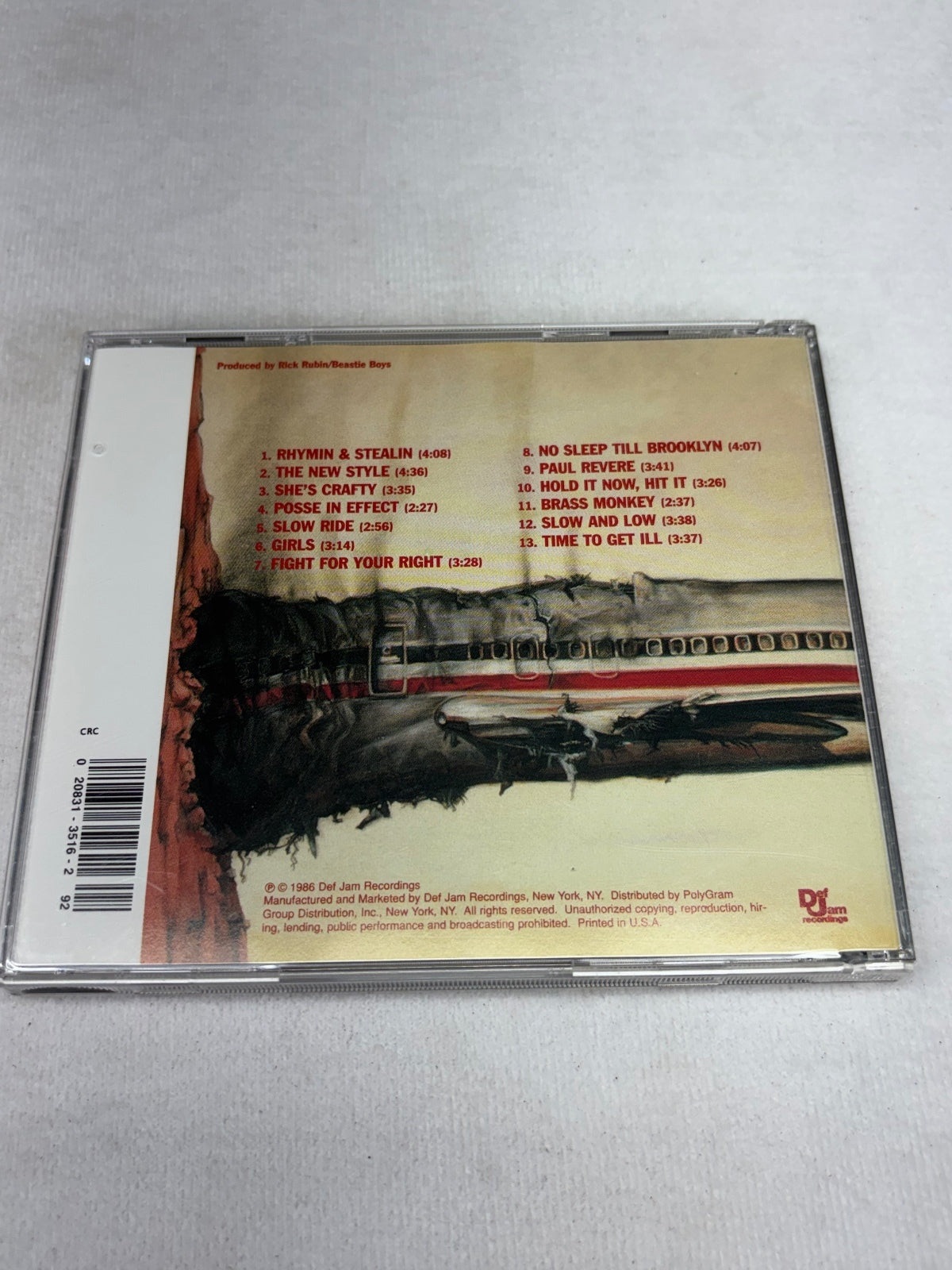 Beastie Boys Licensed to Ill CD Classic 1986 Hip-Hop Album, Very Good Condition