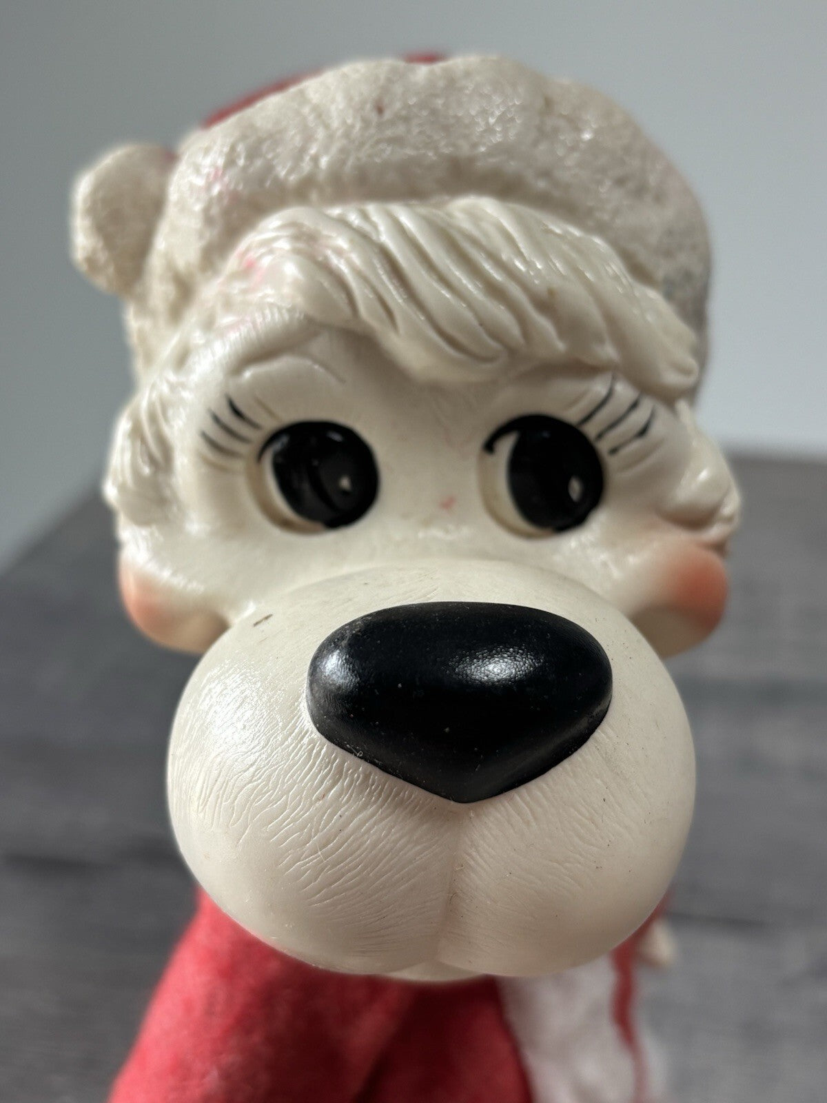 Vintage 1977 Mrs. Santa Dog Blow Mold Christmas Coin Money In The Bank Creative