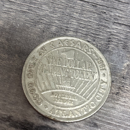 6 Vintage 1980s Caesars The Grand Atlantis Gold Tone Atlantic City Gaming Token
