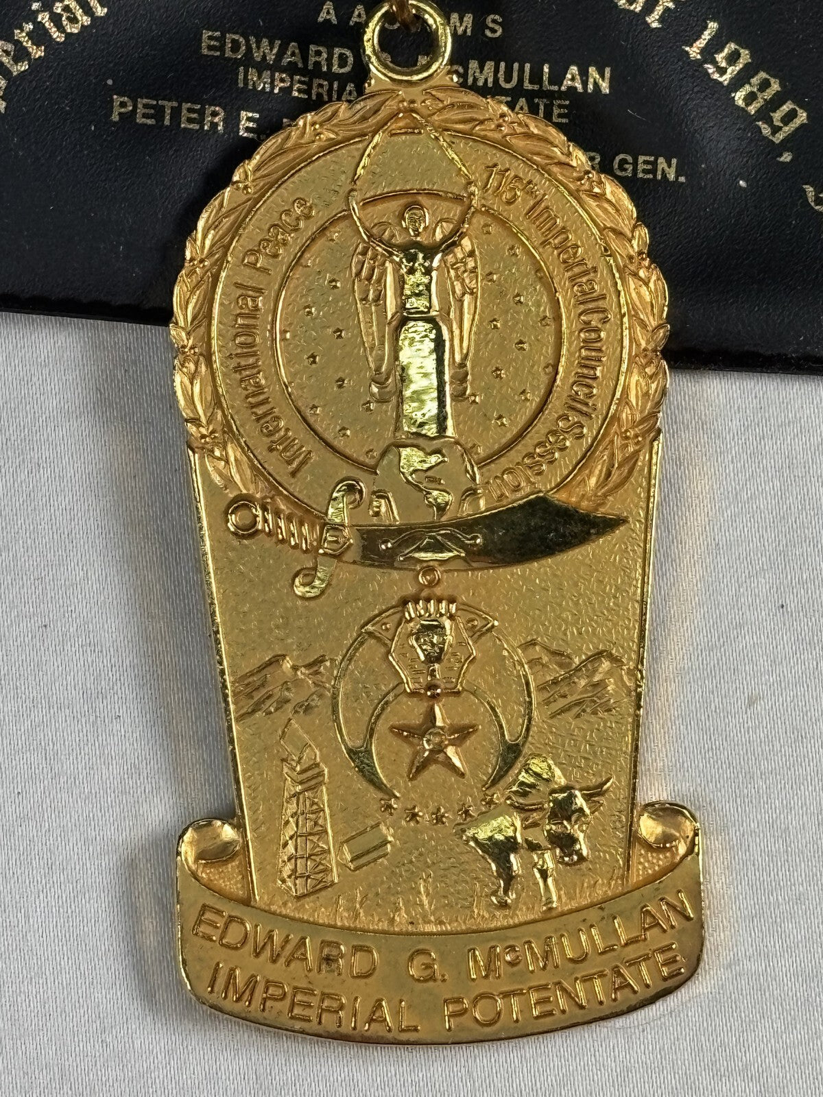Vintage Shriners Imperial Council Session 1989 Toronto Canada Gold Tone Medal