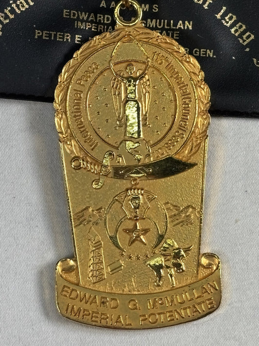 Vintage Shriners Imperial Council Session 1989 Toronto Canada Gold Tone Medal