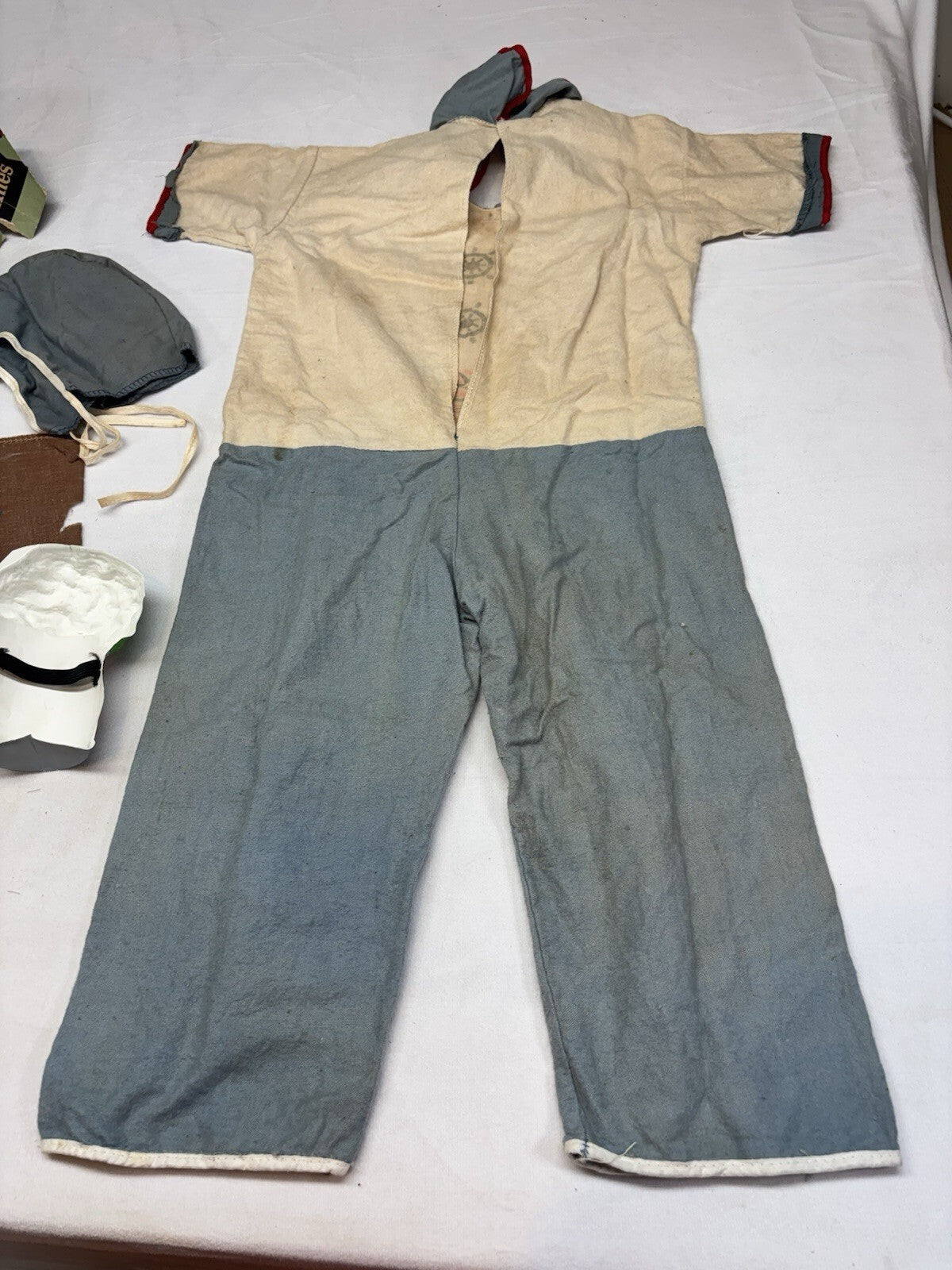 1960s Collegeville Popeye W/ Hood Cotton Flannel Costume 2120 Small NO Mask