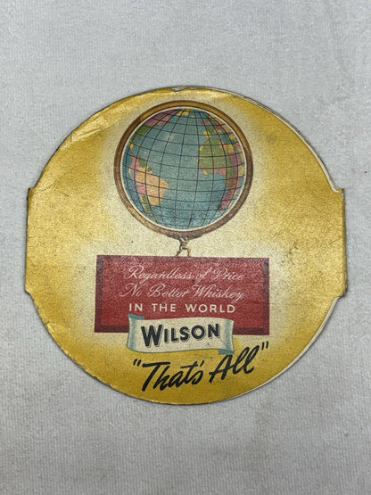 1942 Wilson That's All Whiskey Fold Open World Globe Advertising Booklet